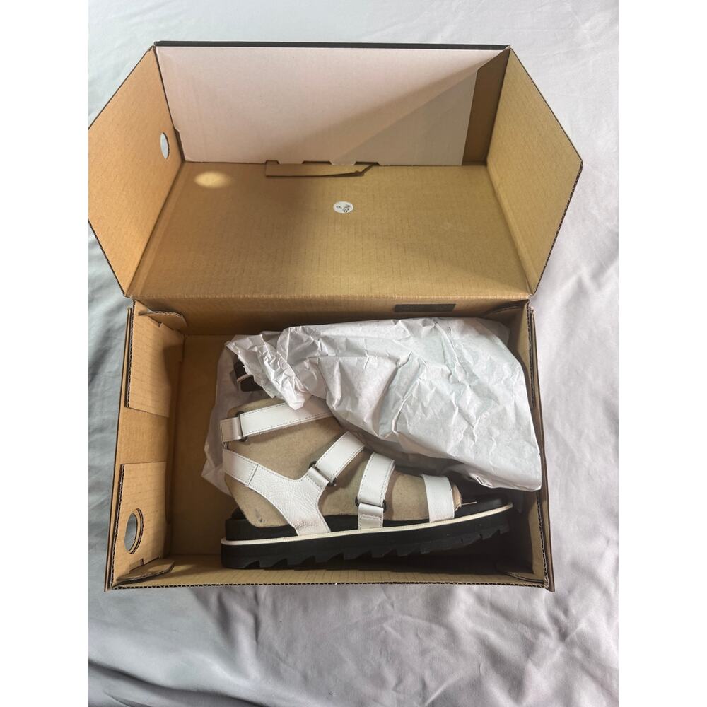 SOREL Roaming Multi Strap Sandals Womens 8.5 White Black Leather Lug Sole New - Picture 7 of 15